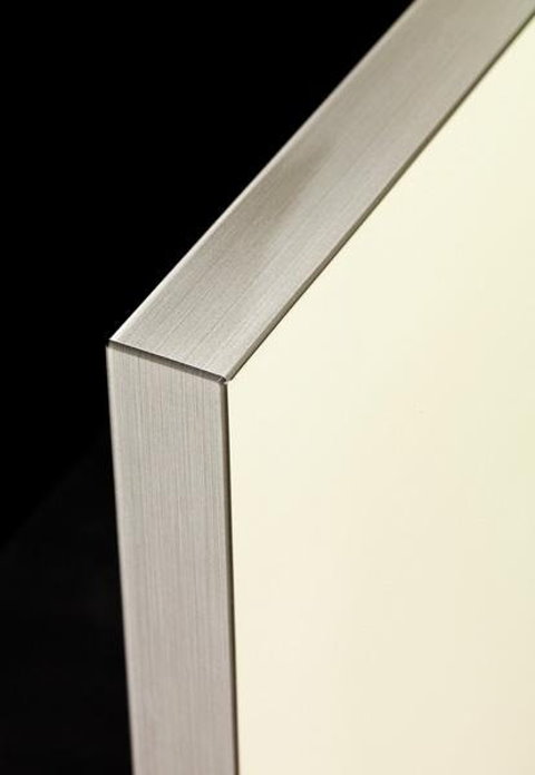 ZURFIZ MATT ALABASTER BRUSHED STEEL EDGE