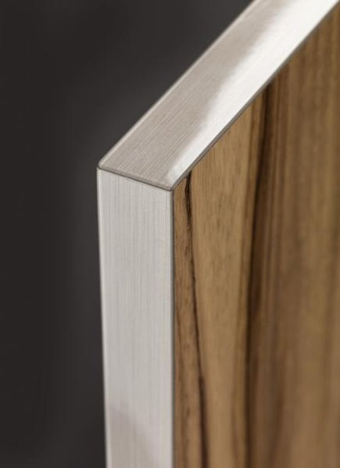 ZURFIZ ULTRAGLOSS NOCE MARINO BRUSHED STEEL EDGE