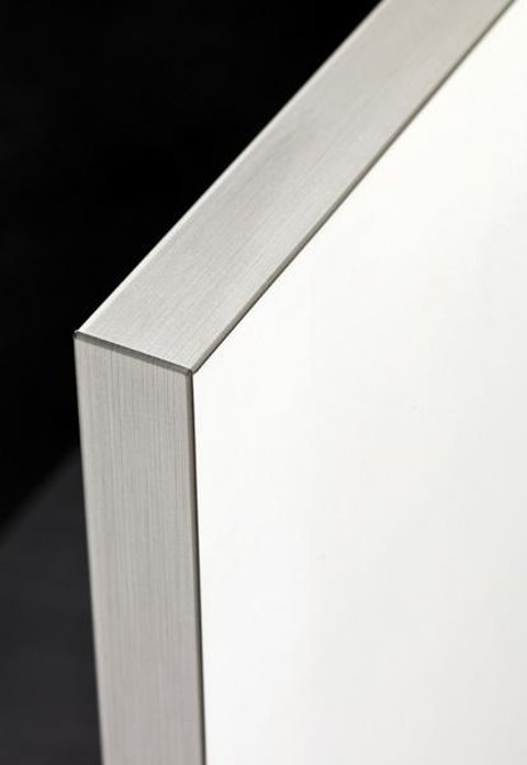 ZURFIZ MATT WHITE BRUSHED STEEL EDGE